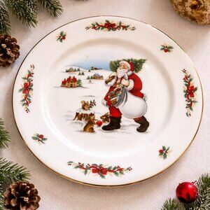 "Country Christmas" Collection 9.5" Porcelain Ware Indonesia Plate or Wall Decor